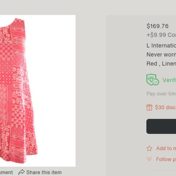 Rachel Zoe A-Line Mia Linen Print Dress w/Pockets-NEW! - Picture 14 of 14